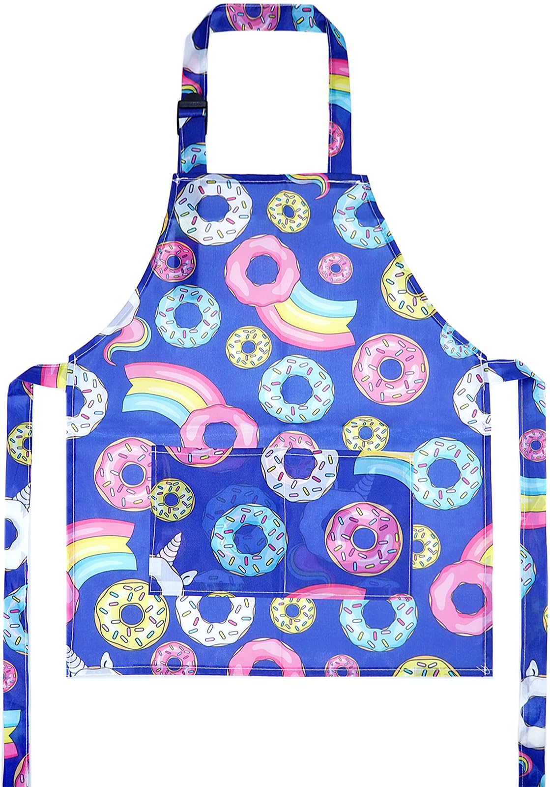YeeHeen Apron Artist Painting Smock Waterproof Art Apron with Pocket Doughnut Purple
