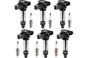 HCHENUP Set of 6 Ignition Coils UF569 & Spark Plugs 12622561 Compatible with Buick Cadillac Chevy GMC Allure Enclave ATS CTS SRX STS XTS LaCrosse Camaro Equinox Impala Malibu Terrain 3.0L 3.2L 3.6L V6