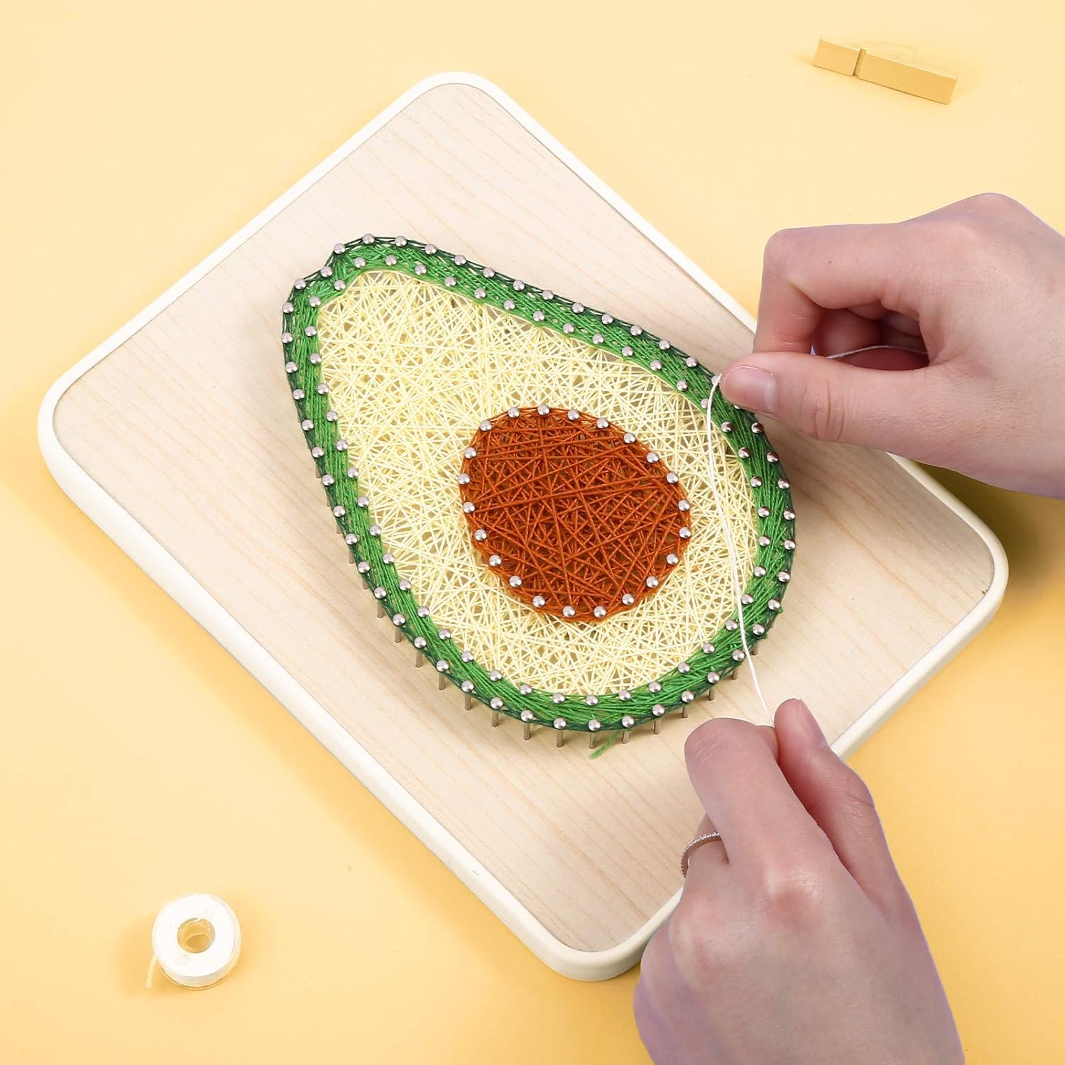 DIY Avocado String Art Kit with All Necessary Accessories and Frame for Kids and Adult Crafts Kit, Home Wall Decorations, Unique Gift, Cupcake Lover, Bakers, Nursery Wall Decor, Kids Room, Student