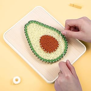 DIY Avocado String Art Kit with All Necessary Accessories and Frame for Kids and Adult Crafts Kit, Home Wall Decorations, Unique Gift, Cupcake Lover, Bakers, Nursery Wall Decor, Kids Room, Student