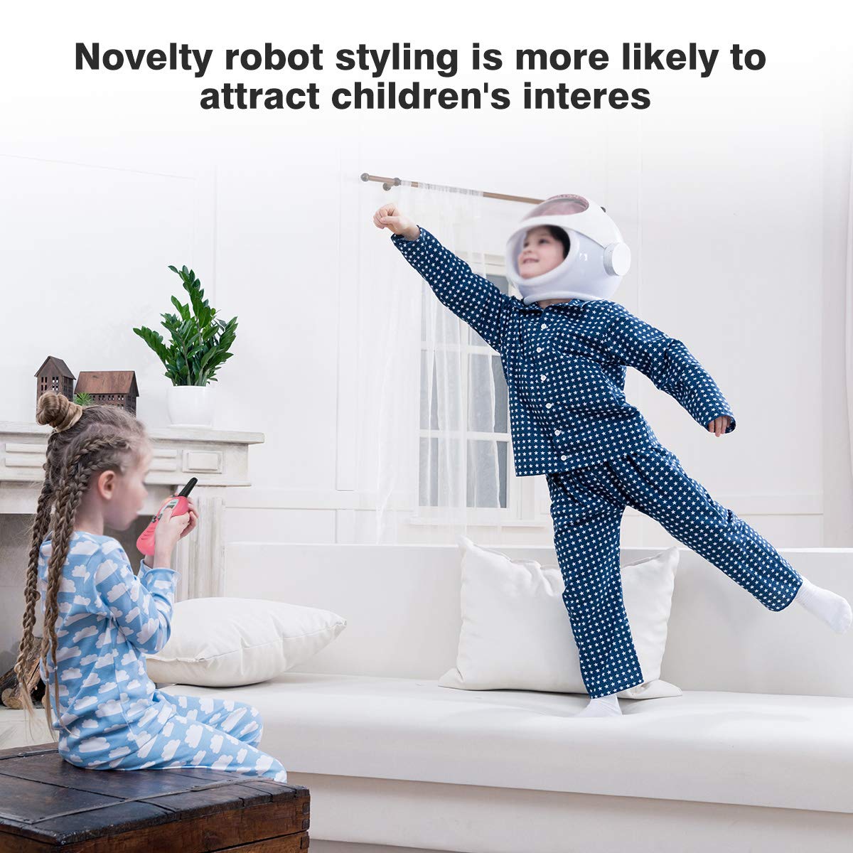 FLOUREON Ricetrasmittente 8 Canali 2 x Walkie Talkies PMR446MHZ per Bambini 2 Way Radio Interphone PortatileFino a 3300 Metri / 2 Miglia, Rosa