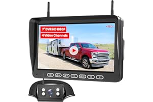 RV Backup Camera Wireless for Furrion System:7" HD 1080P Video Recording Split Screen Rear View Camera, 170°Wide Angle with IR Night Vision Back up Camera for RVs Campers and Trailers Foxpark