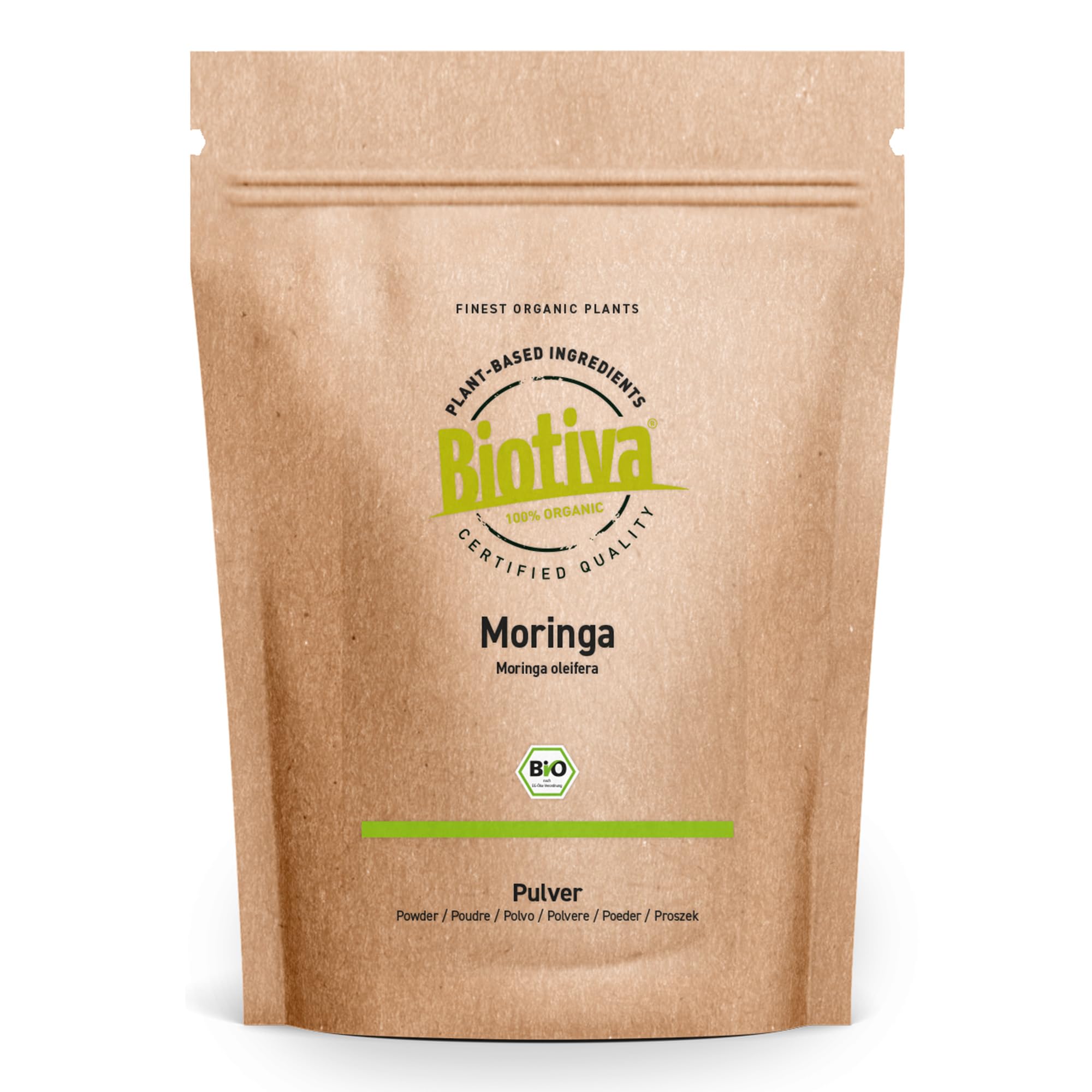 Moringa Pulver Bio 250g - Horseradish Tree - Moringa oleifera - Vegan - Bottled and Controlled in Germany (DE-ÖKO-005)