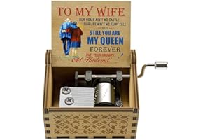 MUZERO Music Box Gift for Wife - Valentine Anniversary Christmas Birthday Gift to Wife Women from Husband Hand Crank Musical Box Play You are My Sunshine
