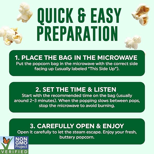 POPFULLY NATURAL POPCORN, SHARING BAGS, CLEAN INGREDIENTS, BIG POP, MICRO POPCORN BAGS – 3-PACK