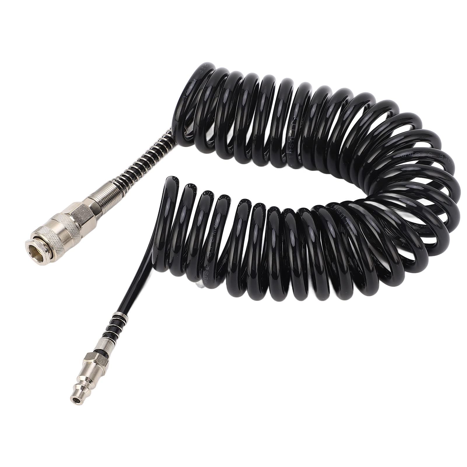 BROLEO Air Compressor Coil Hose, Durable Anti-Kink Recoil Air Hose, 5m/16.4ft, Black