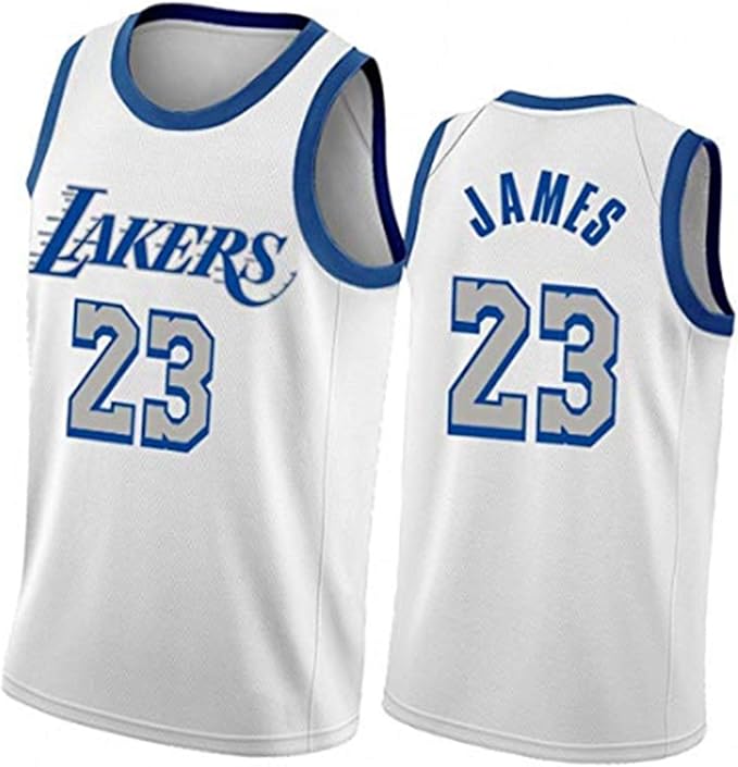 XMYM 2021 Laker 23 James BasketballTrikots für Männer, genähte