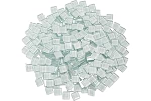 ZWCT 600Pieces/1.1lb Color Glass Mosaic Tiles, DIY Making Creative Glass Mosaic Tiles for DIY Crafts Plates Flower pots vases Cups Mosaic Making Supplies - White