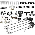Universal Electric Power Window Lift Roll Up Regulator Conversion Kit,with Motors Switches Harness and Hardware for 2 Door Pickup SUV Truck Van Car