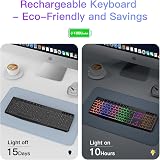 TECURS Wireless Keyboard UK Layout 2.4G Backlit Full Size Ergonomic Quiet view 4