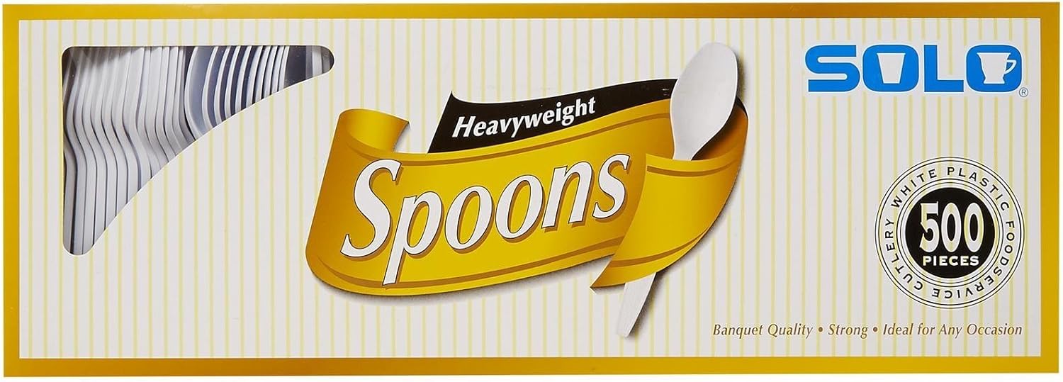 SOLO Cup Company Solo White Heavy Weight Spoons (500 Count), 1 Pack: Industrial & Scientific