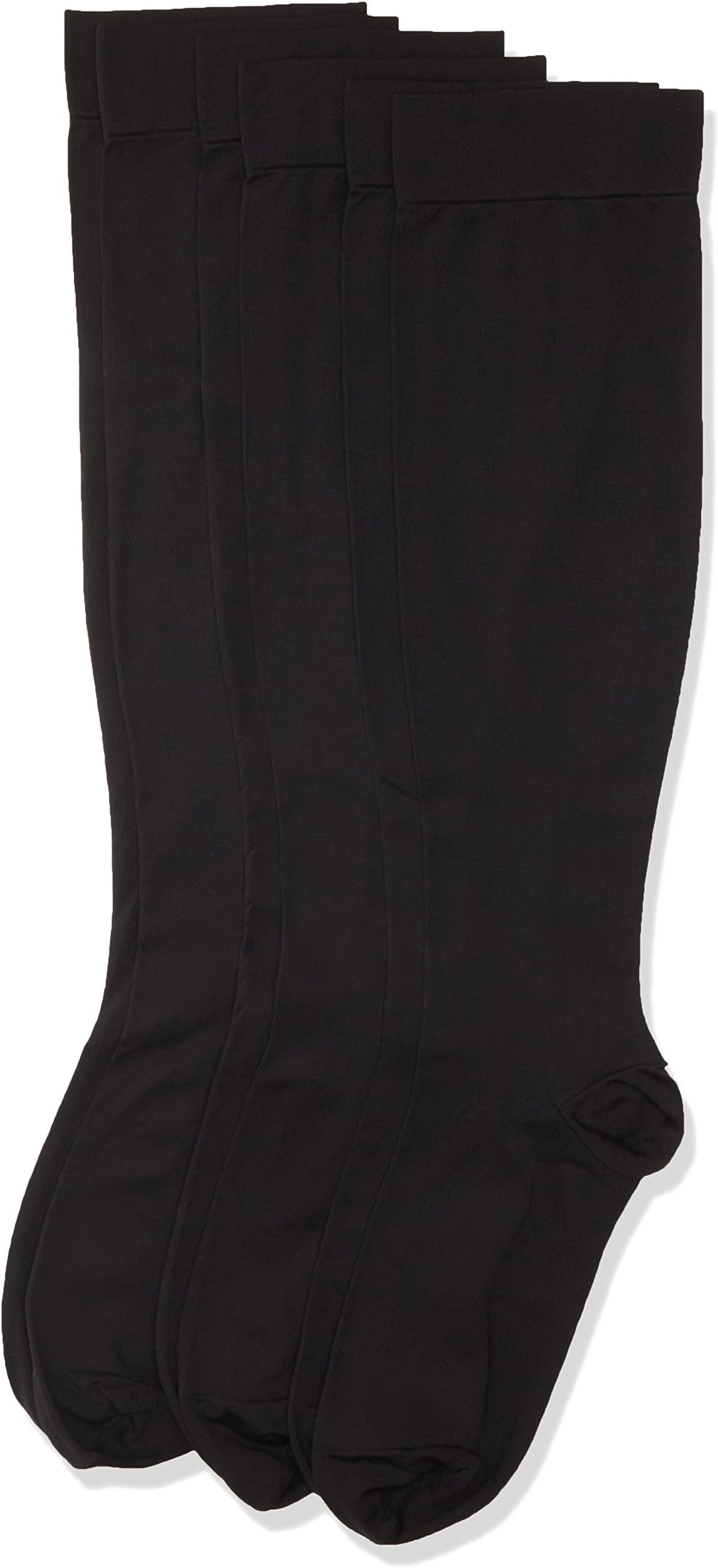 MAXAR 12-15 mmHg Large Black H-170 Unisex Dress and Travel Support Socks - Pack of 3