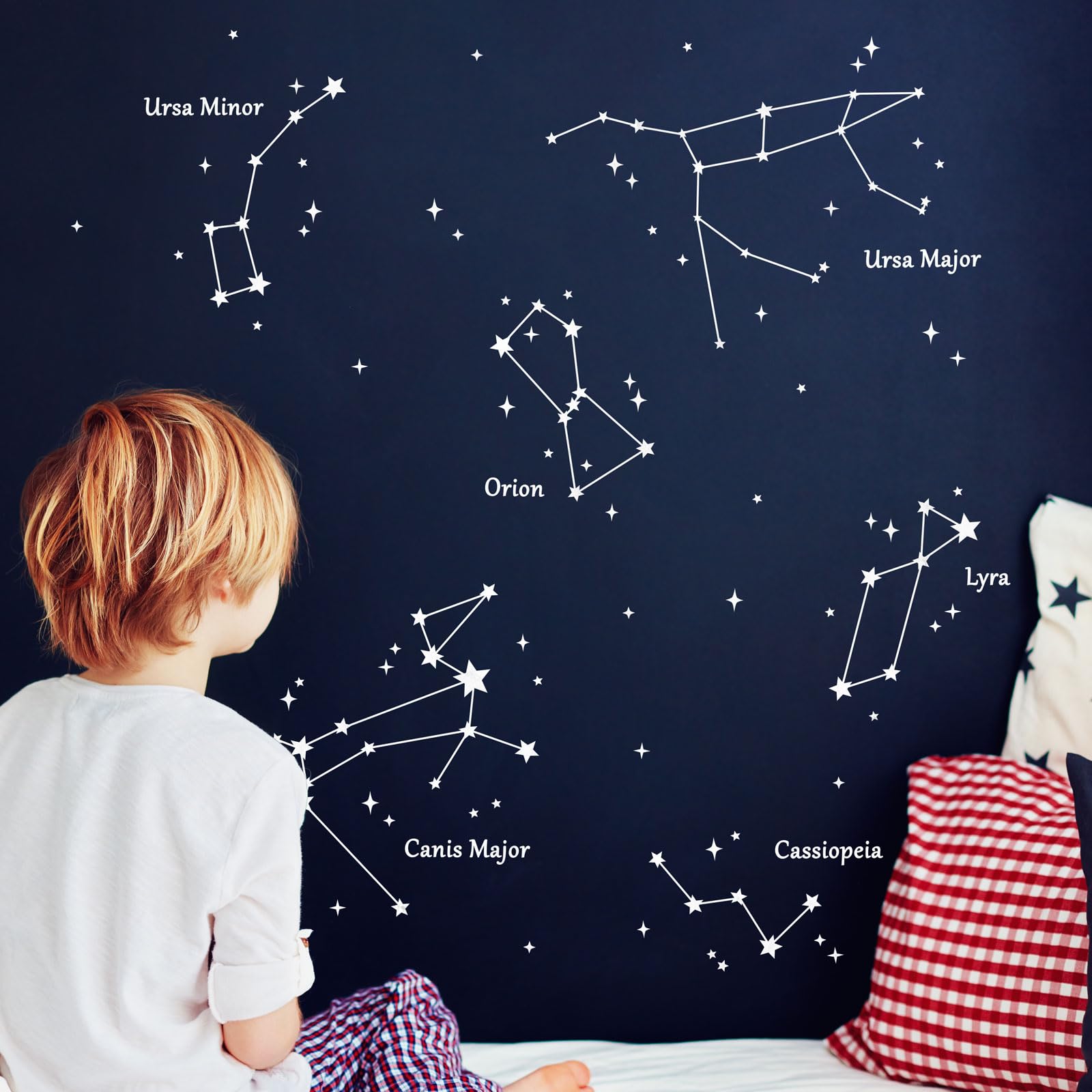 Stickerscape Star Wall Sticker (White Constellations - Regular) | Star Wall Decals, Space Stickers for Walls, Space Wall Decor| Easy to Apply, Cleanly Removable