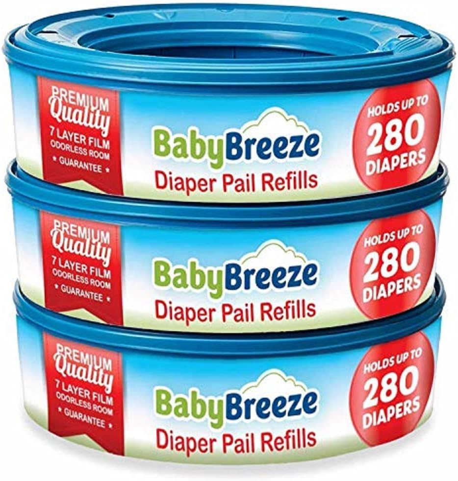 BabyBreeze Diaper Pail Refills Bags for Diaper Genie - 2240 Count (8-Pack)