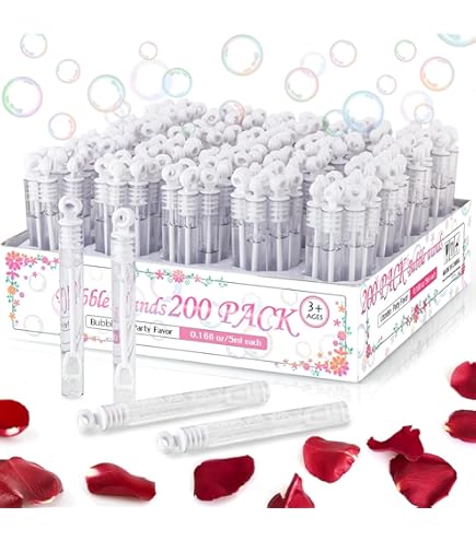 Burbujas De Boda A Granel – Varitas Circulares Blancas (100 Unidades) Individual Mini Varita De Burbujas Para Bodas, Recuerdos De Fiesta De Celebración Para Invitados - Stock Your Home