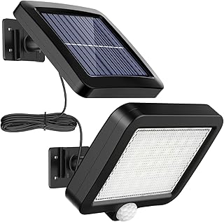 Solarlampen für Außen, MPJ 56 LED Solarleuchte Aussen mit Bewegungsmelder, IP65 Wasserdichte, 120°Beleuchtungswinkel, Solar Wandleuchte für Garten mit 16.5ft Kabel