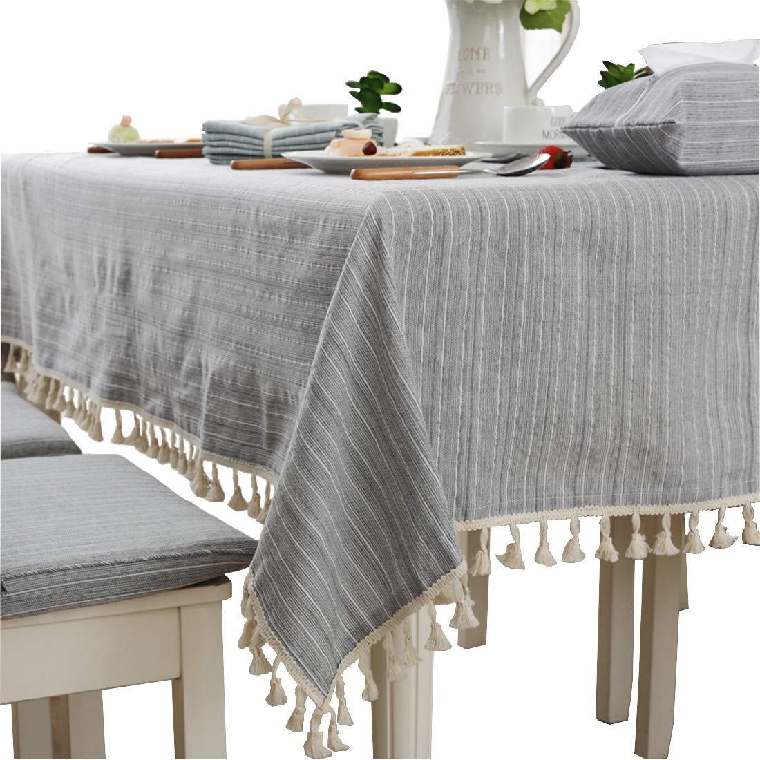 Best grey and white table cloth