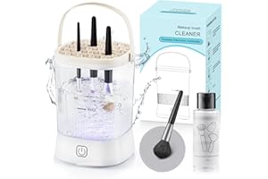 AZANG Electric Makeup Brush Cleaner - 9000 RPM Makeup Brush Cleaning Machine, IP65 Waterproof Automatic Makeup Brush Cleaner for Makeup Sponges and Brushes(White)