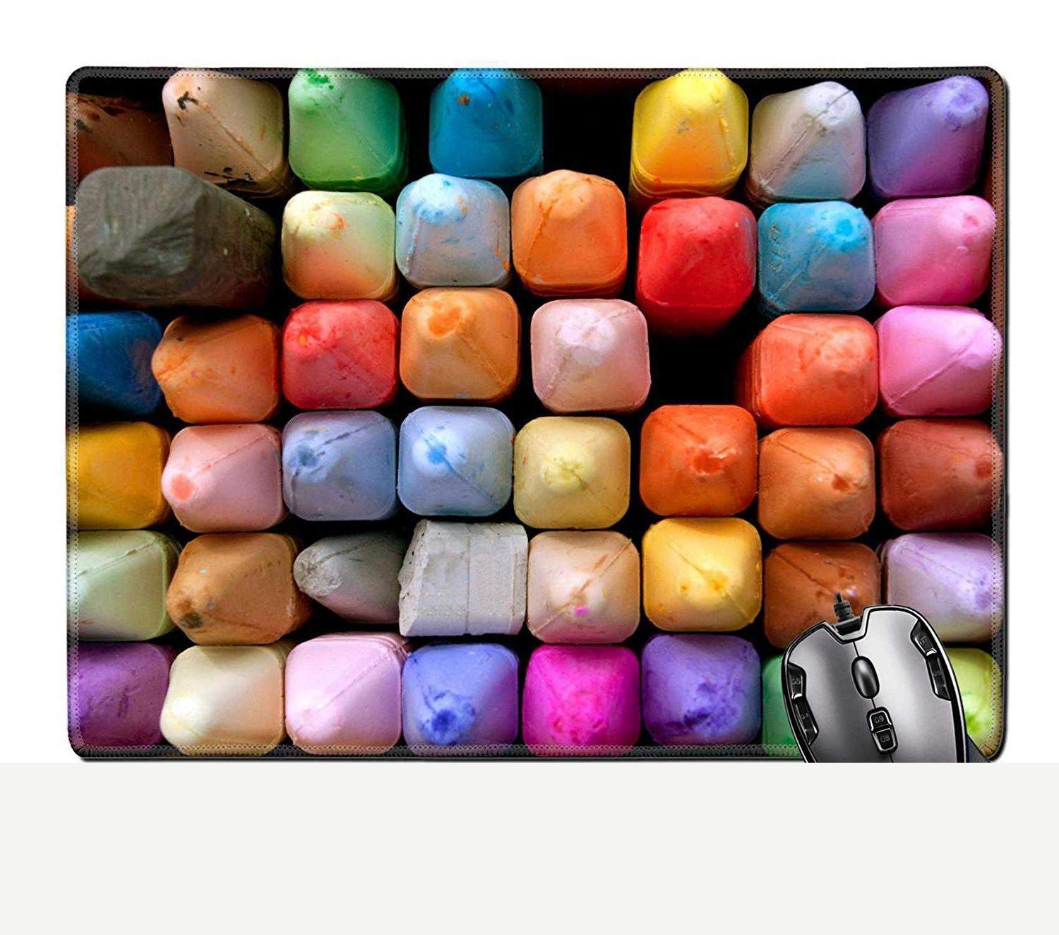 BGLKCS Gaming Mouse Mat Box of colorful chalk for creating sidewalk art mouse pad