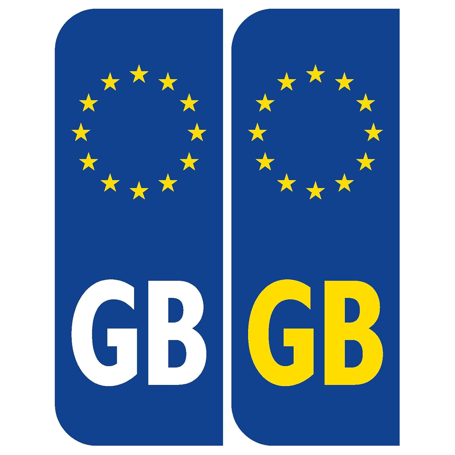 Front and Back Euro GB Badge Car Number Plate, Vinyl Stickers European