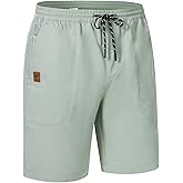 QPNGRP Men's Stretch Waist Casual Shorts with 5 Pockets Include 1 Zipper Pocket