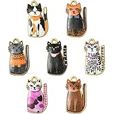 KitBeads 35pcs Cute Cat Charms Enamel Aniaml Pet Charms 7 Colors Black Standing Kitten Charms for Jewelry Making Bracelets Necklaces Earrings Bulk