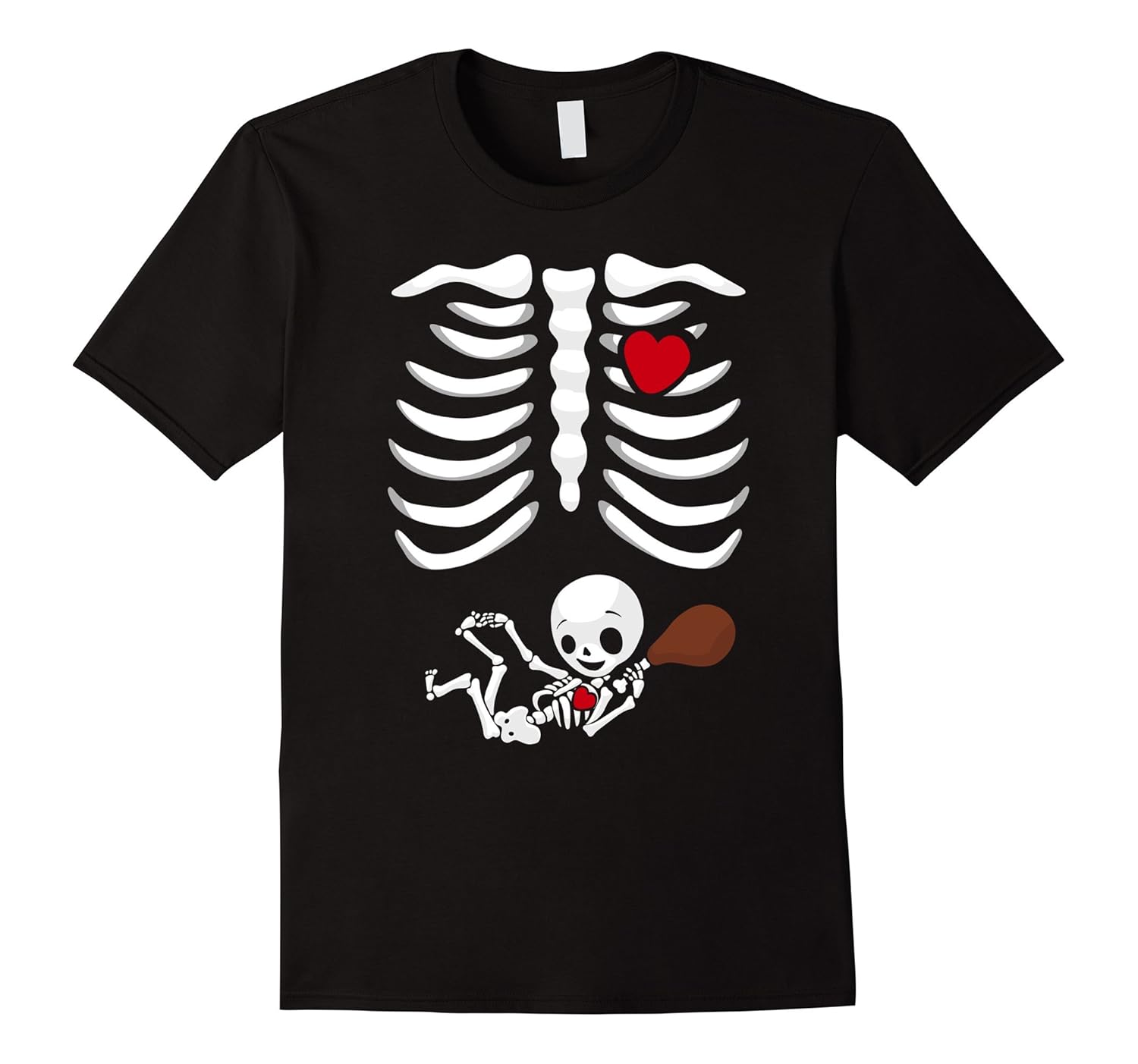 Pregnant Thanksgiving Shirt : X-Ray Skeleton Child w/ Turkey-Rose ...