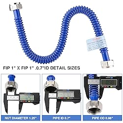 2 Pack, Hot & Cold Water Heater Hose 1" FIP x