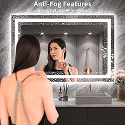 LOAAO 55"X40" LED Mirror for Bathroom, Lighted