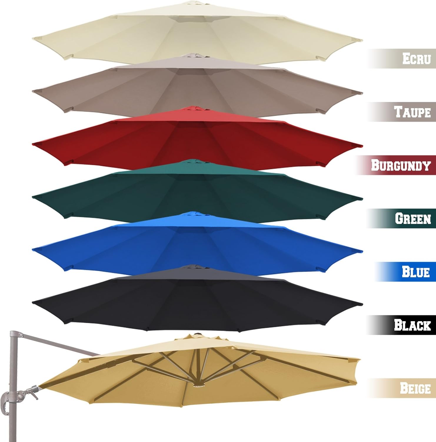 Replacement Canopy For 11 5ft Round Rome Cantilever Patio Umbrella Cover Top
