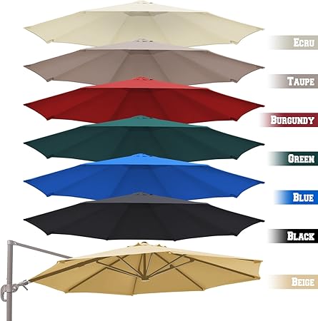 Benefitusa Umbrella Replacement Canopy Cover For 11 5ft 8 Rib Market Outdoor Patio Shades Ecru