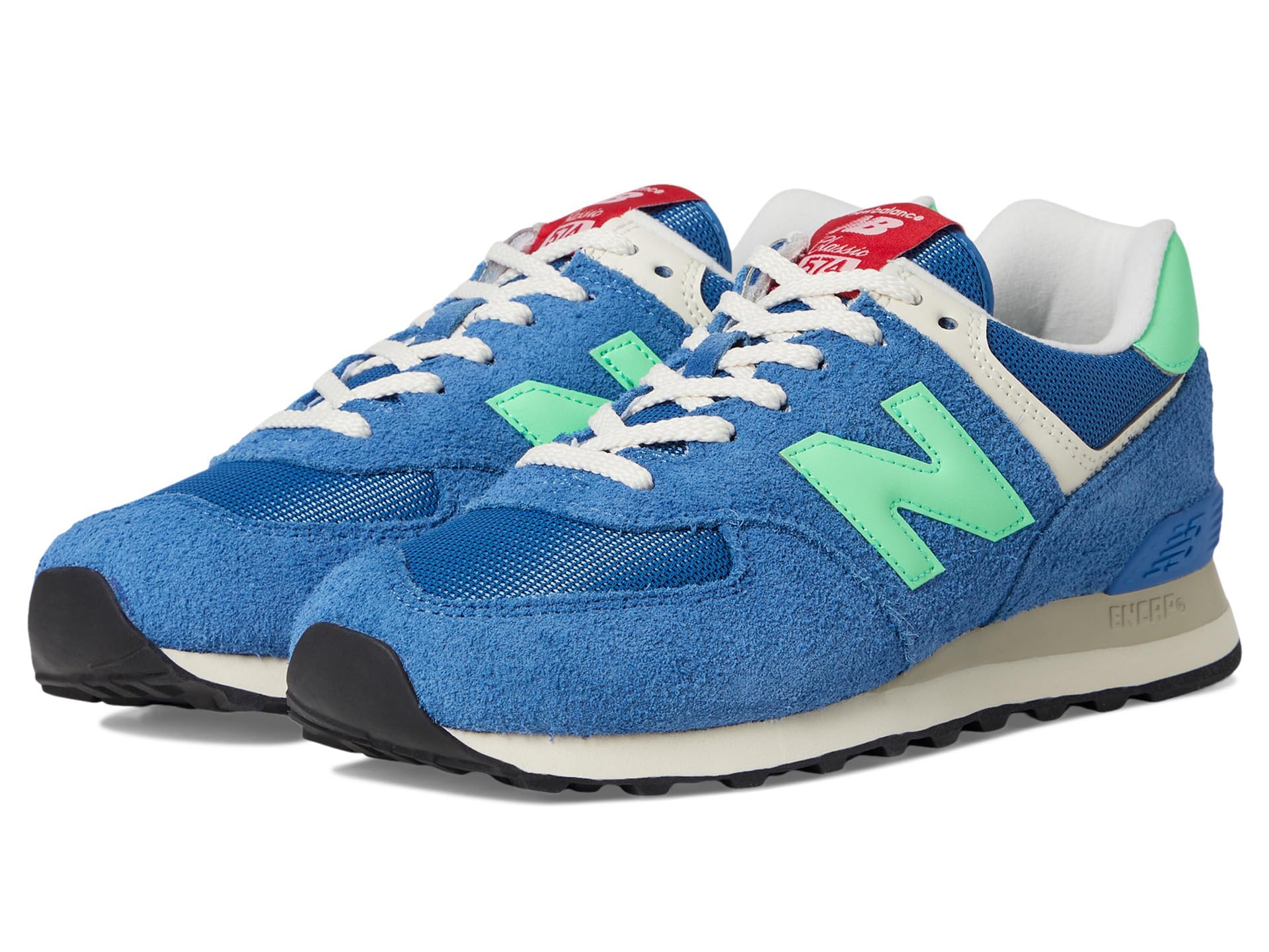 New Balance Unisex-Adult 574 V2 Unisex Sneaker, Blue Agate/Lime Leaf, Men 12 M/Women 13.5 W Image