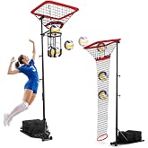 HVDI Volleyball Setter &amp; Spike Trainer System, Heavy Duty Volleyball Training Aid Set &ndash; 88LB Sandbag Base with Dual Wheels for Easy Mobility, Adjustable Hitter &amp; Receiver Combo System