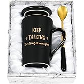 Cabtnca Keep Talking I'm Diagnosing You Mug, Therapist Psychology Gifts, Christmas Gifts for School Psychologist, Psychologist Counselor Gift for Men Women, Mental Health Mug, 14 Oz Black
