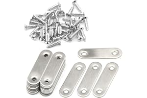 Pxyelec 2.2 inch Stainless Steel Flat Mending Repair Plate Bracket Connector, Flat Straight Brace Bracket Fixing Repair Plate