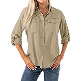 Jessie Kidden Womens Safari Shirts Long Sleeve Outdoor Sun Protection Quick Dry Fishing Hiking Shirts
