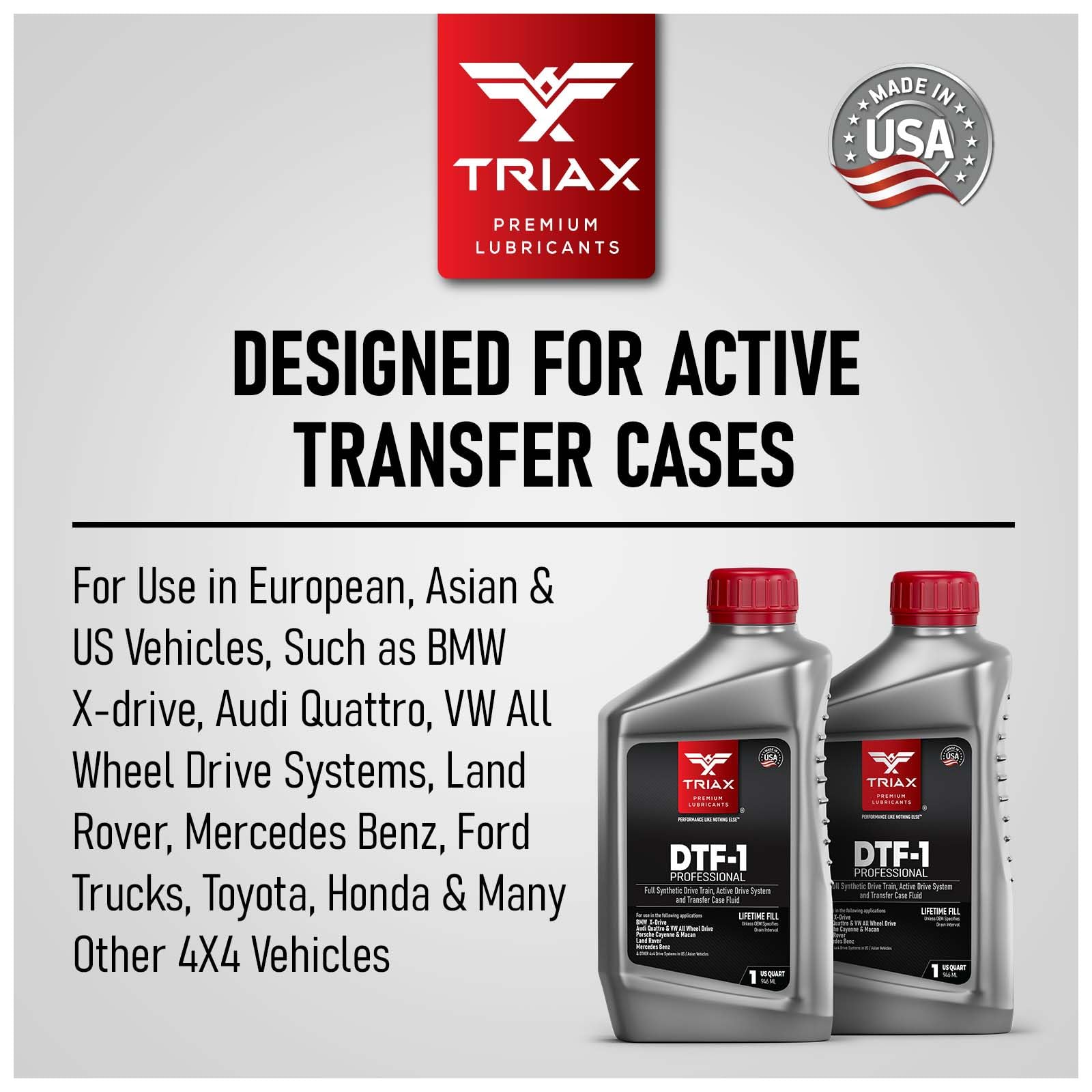 TRIAX DTF-1 Verteilergetriebeöl vollsynthetisch - Für BMW xDrive Audi Quattro Porsche VW AWD- und 4x4-Systeme 0,946 L (1 Quart) 6