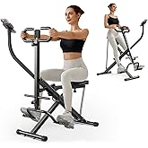 Deep Squat Machine for Home, Easy Setup & Foldable Exercise Equipment, Squat Rowing Machine with 3 High-Strength Resistance Band, Abs & Leg Home Workout Machine with Tablet Holder
