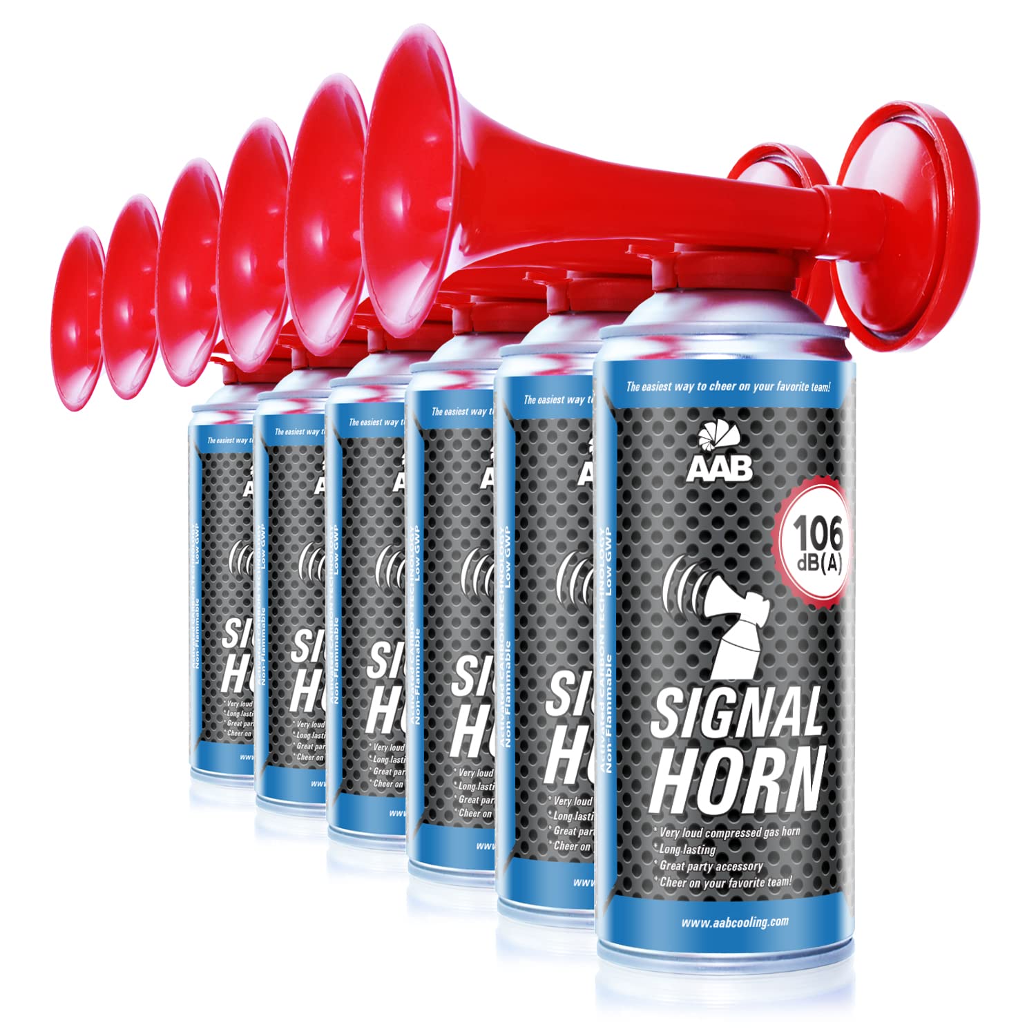 AABCOOLING 6X Signal Horn 106 dB(A)-Loud Air Horn, Up to 120 Signals, Hiking Camping Horn, Accessory Bear Protection, Sport Accessory, Emergency Survival, Hiking Safety, Survival Gear K4