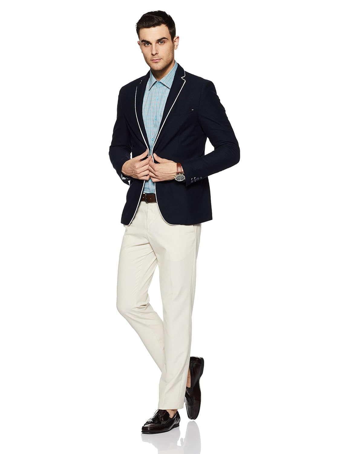 diverse men's checkered regular fit formal shirt