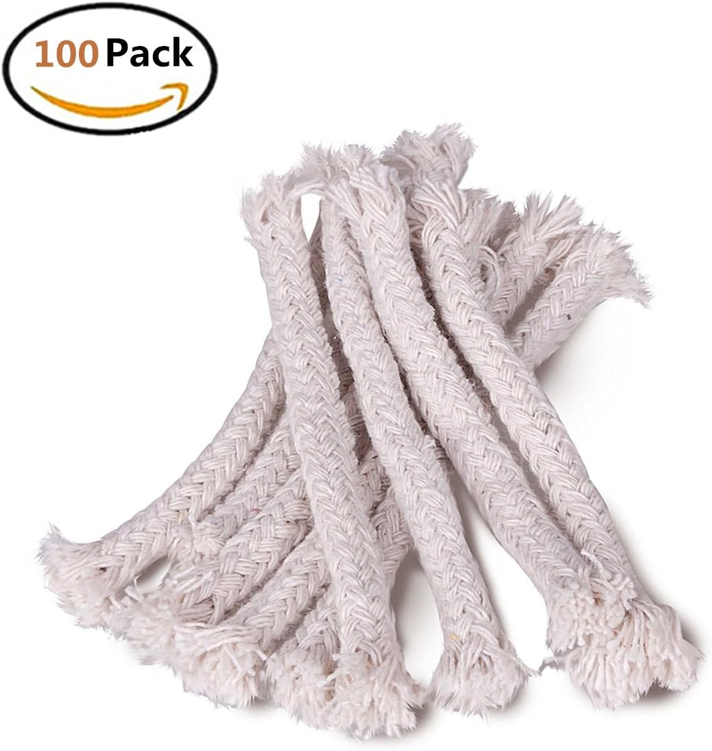 Ectxo 100x Replacement Cotton Lampwick Spare Wicks 13cm for Garden Bamboo Torch Lantern