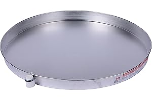 Oatey 34083 Aluminum Pan with 1-1/2-Inch PVC Fitting, Pan Without Pre-Drilled Hole, 24-Inch