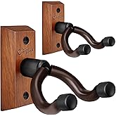 SNIGJAT Guitar Wall Mount 2 Pack, U-Shaped Wood Guitar Hanger Wall Hook | Hardwood Guitar Stand Wall Mount Holder for Acoustic Guitar, Banjo, Bass, Guitar Accessories Gifts for Guitar Players