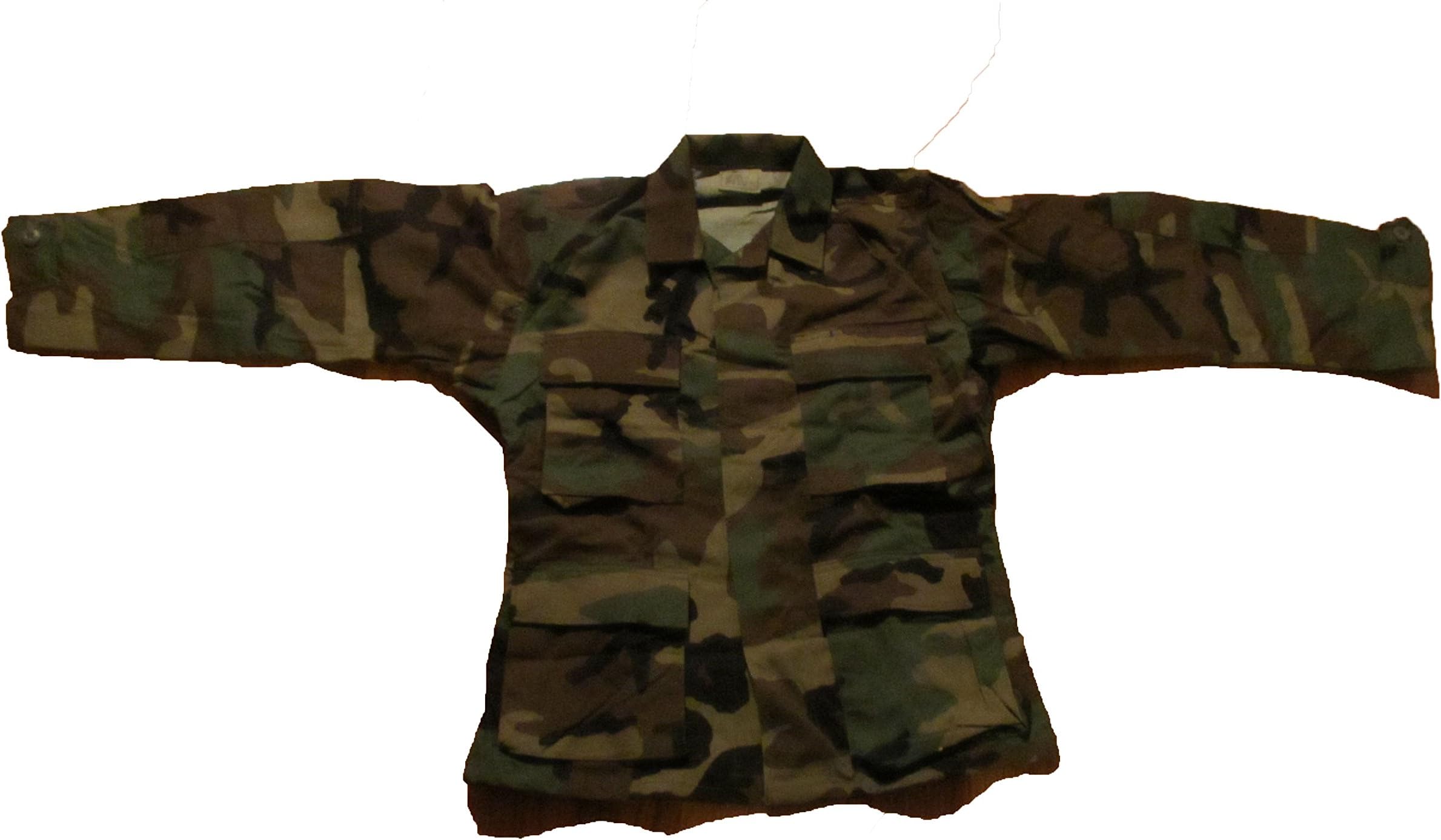 Woodland Camo Fatigue Jacket BDU GI Shirt USA Military Mens XS X small X Short