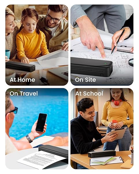 PORTABLE PRINTERS WIRELESS FOR TRAVEL, INKLESS THERMAL PRINTER SUPPORT 8.5″ X 11″ US LETTER & A4 SIZE, MOBILE BLUETOOTH PRINTER COMPATIBLE WITH IOS, ANDROID & LAPTOP FOR HOME OFFICE CAR (WHITE)