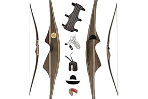 AF BOW&ARROW AF Archery Longbow Set, 62" Right Hand Premium Hunting Bow Kit for Archery Enthusiasts, Ergonomic Design All-in-One Longbow