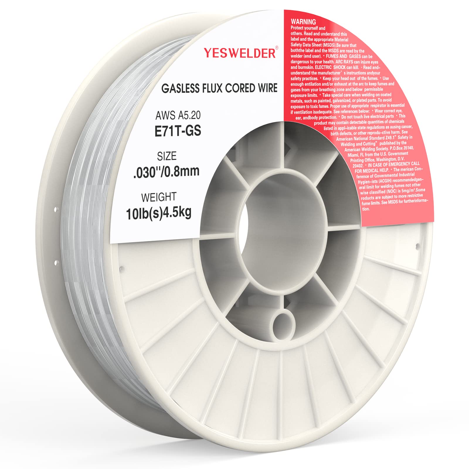 YESWELDER Flux Core Gasless MIG Wire, E71T-GS Mild Carbon Steel .030-Inch Diameter 10-Pound, Strong ABS Plastic Spool Welding Wire Image YESWELDER Flux Core Gasless MIG Wire, E71T-GS Mild Carbon Steel .030-Inch Diameter 10-Pound, Strong ABS Plastic Spool Welding Wire Image