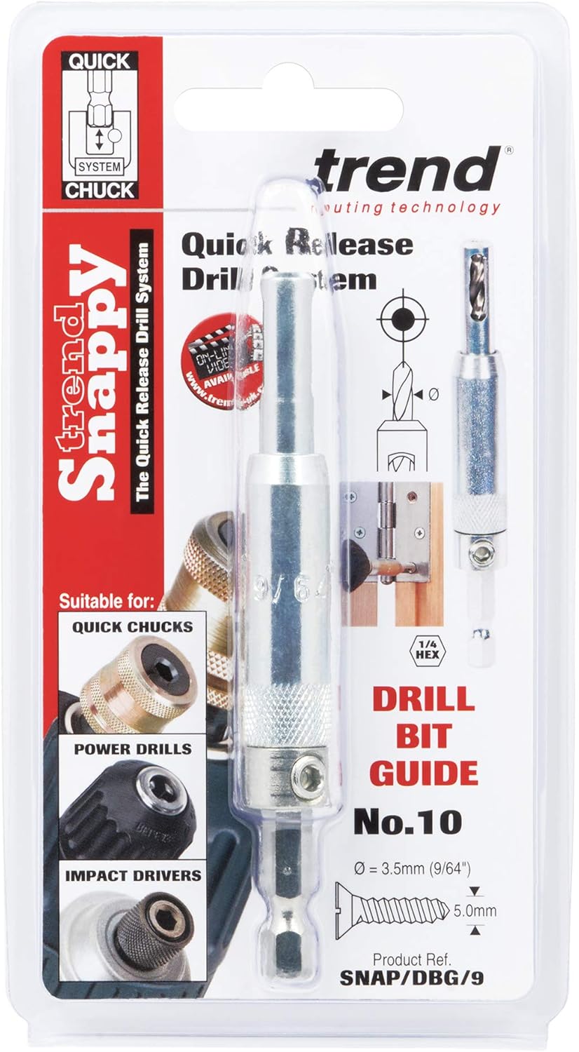 Trend Snappy 3.5mm Self-Centring Drill Bit Guide, Perfect for No10 Screw Countersunk Fittings, Quick Release Compatible, SNAP/DBG/9 - Image 4