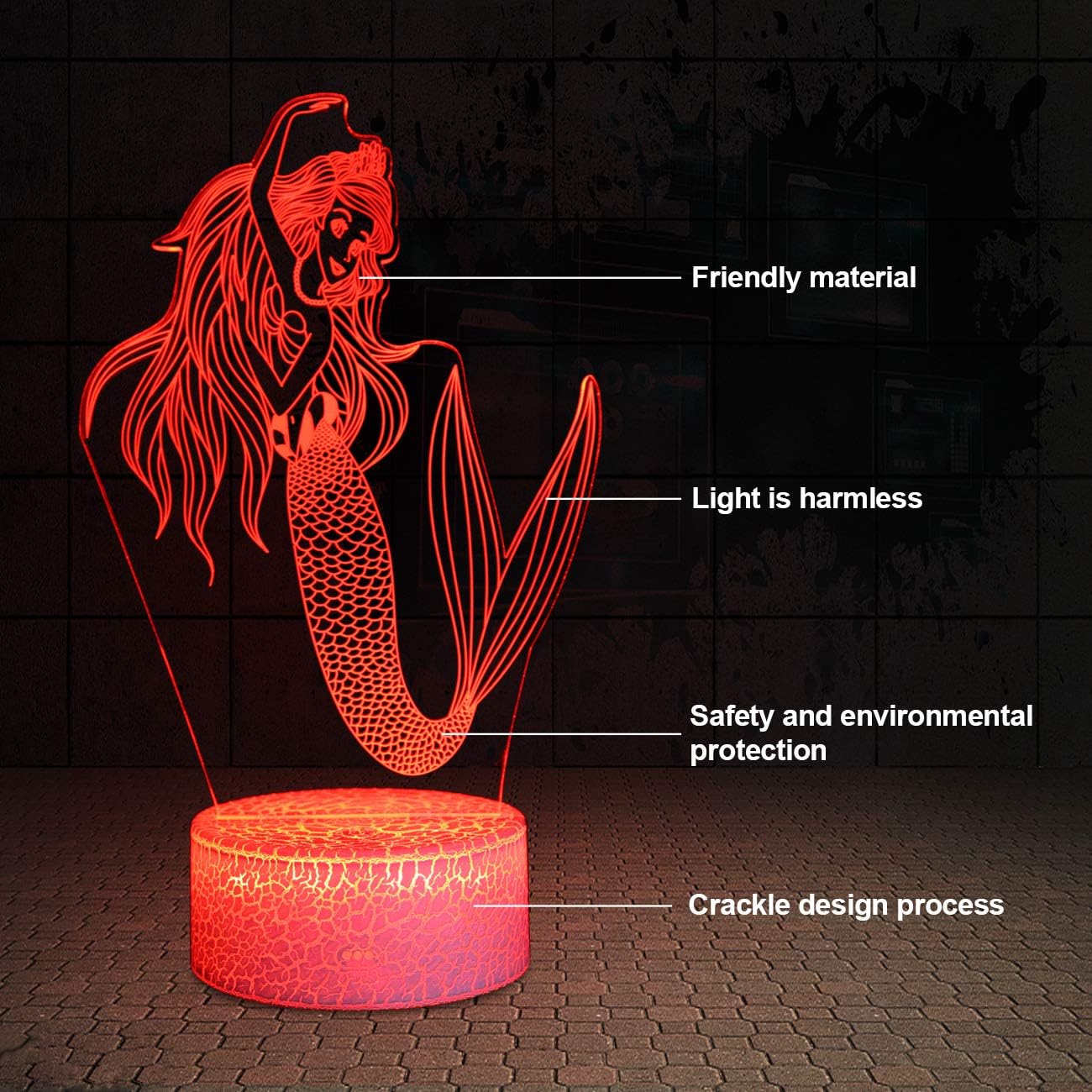 XEUYUTR Sirène LED Lumière Cadeaux La Petite Sirène ...