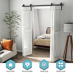 AONAYIOA 84"/7FT Bi-Folding Sliding Barn Door